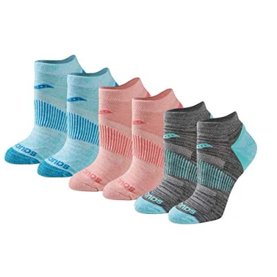 Abbildung von Saucony Women&#039;s Selective Cushion Performance No Show Athletic Sport Socks (6 &amp; 12, Fashion Assorted Pairs), Shoe Size: 5 10