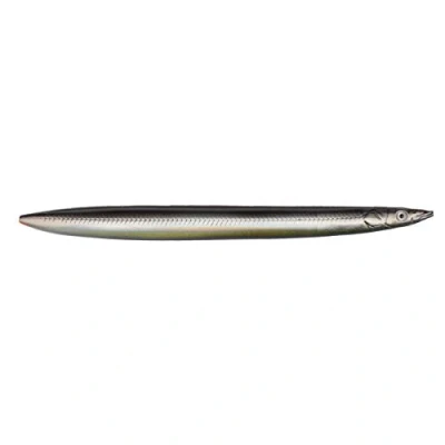 Abbildung von Savage Gear Line Thru Sandeel Meerforellenköder, Farbe:Black Ghost, Länge/Gewicht:12.5cm 19g
