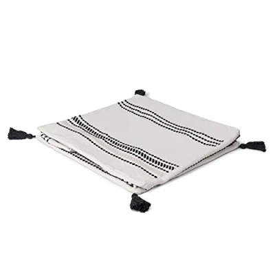 Abbildung von Paco Home Indoor Sitzsack Sessel Wohnzimmer Sitzkissen Hocker Sitzhocker Bodenkissen Fußhocker Pouf Quadratisch Modern Ungefüllt 50x50x40 Mit Quasten