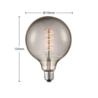 Abbildung von Lucande LED Leuchtmittel E27 G125 4 W rauch 1.800 K dimmbar