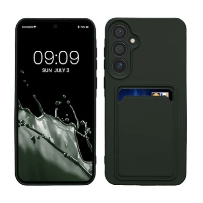 Abbildung von kwmobile Handyhülle kompatibel mit Samsung Galaxy A55 5G Hülle Handy Cover Fach für Karten in Dunkelgrün
