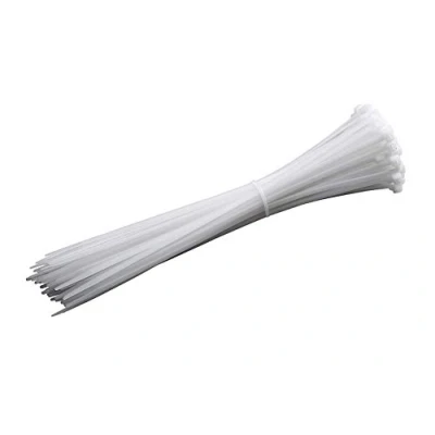Abbildung von Meister Kabelbinder Praktisches Set 100 Stück weiß 300 x 4,8 mm Stabiles Nylon Formbeständig Langlebig &amp; robust / für Bündelgut Kabelverbinder 7452580,