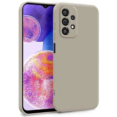 Abbildung von MyGadget Hülle für Samsung Galaxy A23 5G Zweilagige Handyhülle mit Kameraschutz Cover Innenfutter &amp; Silikon außen Grau