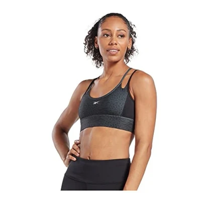 Abbildung von Reebok Damen Modern Safari Poly Sport BH, Schwarz, L
