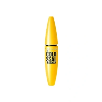 Abbildung von Maybelline New York Schwarze Wimperntusche mit Collagen für voluminöse Wimpern in nur einem Auftrag, Volum&#039;Express The Colossal Mascara, 100% Black, 1 x 10,7 ml