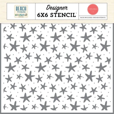Abbildung von Carta Bella Beach Town Stencil Starfish Seas (CBBT427034)