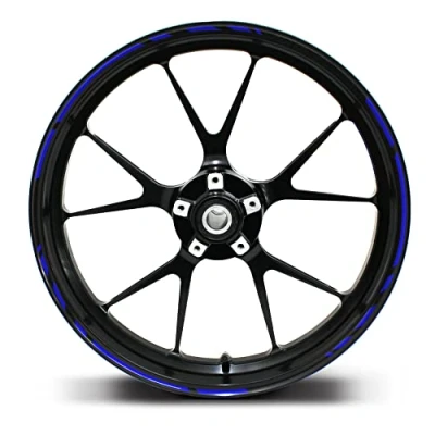 Abbildung von Felgenrandaufkleber Speed Design 12 Teilig Komplett Set Finest Folia passend für 17 Zoll &amp; 16&quot; 18&quot; 19&quot; Felgen Motorrad Auto Fahrrad MR002 (Blau)