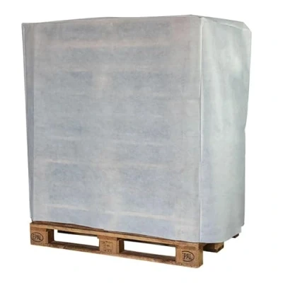Abbildung von Staubschutz für Europaletten und Gitterboxen, Palettenhusse aus Vliesstoff, 80g/m², Schutzbezug, weiß, 130 x 90 130cm