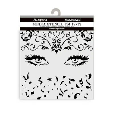 Abbildung von Stamperia Thick Stencils for Scrapbooks, Albums, Cards, Bullet Journalling, and More, Flexible Material, Easy to Clean, Perfect Hobbies, Crafts Gifting (Masquerade, Eyes)