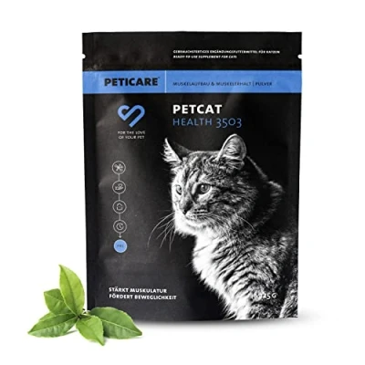 Abbildung von Peticare Muskelaufbau Muskelerhalt Pulver für Katzen Mit essenziellen Aminosäuren, Kollagen stärkt Muskeln, entlastet Gelenke Hohe Akzeptanz natürliches Ergänzungsfutter petCat Health 3503