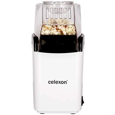 Abbildung von Celexon Popcornmaschine CinePop CP150, 13x19x29 cm, 1200 Watt, Füllmenge 50g, Weiß / Schwarz