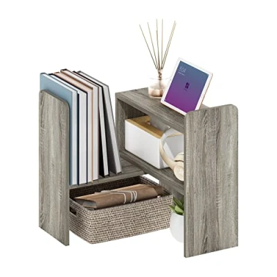 Abbildung von Furinno Classic Schreibtisch Organizer Bücherregal, Französische Eiche