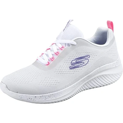 Abbildung von Skechers Damen Ultra Flex 3.0 New Horizons Sneaker, White Mesh/Neon Pink Trim, 37 EU