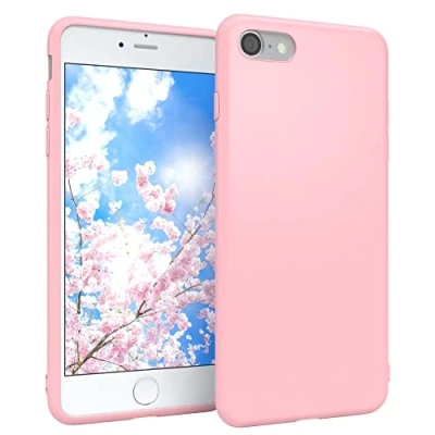 Abbildung von EAZY CASE Handyhülle Silikon mit Kameraschutz kompatibel iPhone SE (2022/2020) / 8/7 in Rosa, Ultra dünn, Slimcover, Silikonhülle, Hülle, Softcase, Backcover