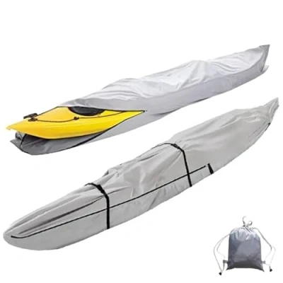 Abbildung von Kajak Abdeckung 3m 5.5m Kanu Plane Bootsplane Persenning Abdeckplanekanu Wasserdicht UV Beständig Staubdicht Abdeckplane für Abdeckungen(Gray,5 m/16ft)