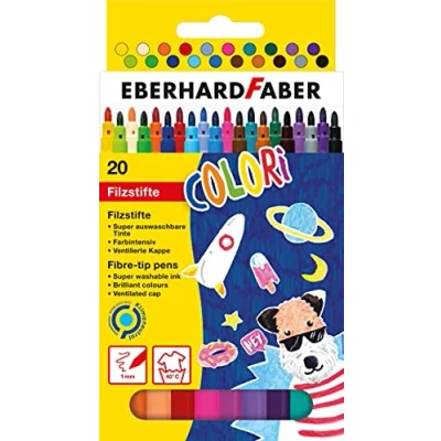 Abbildung von 6 x Eberhard Faber Fasermaler dünn VE=20 Farben