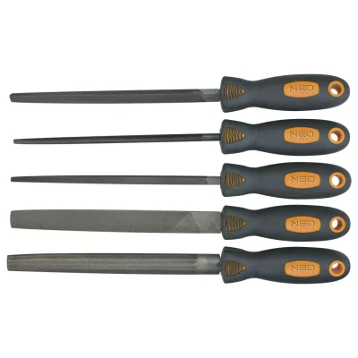 Abbildung von NEO TOOLS 37 610 Feilen Satz 200 5 Flachstumpffeile, Dreikantfeile, Vierkantfeile, Halbrundfeile, Rundfeile