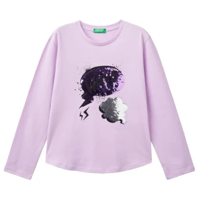 Abbildung von United Colors of Benetton Mädchen M/L 3i1xc10kc T Shirt, violett, 140 cm