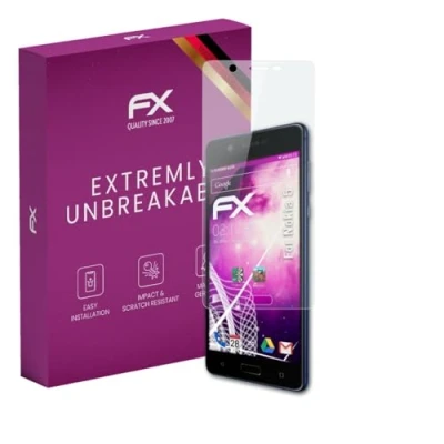 Abbildung von atFoliX Glasfolie kompatibel mit Nokia 5 Panzerfolie, 9H Hybrid Glass FX Schutzpanzer Folie