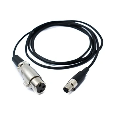 Abbildung von System S Audio Kabel 150 cm Mini XLR 3 polig Buchse zu Adapter Schwarz