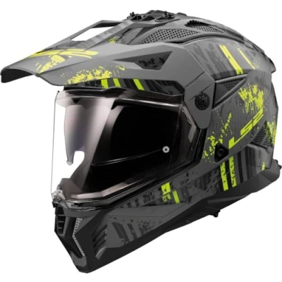 Abbildung von LS2, Motorrad Crosshelm PIONEER II CRAZY Matt Black H V Yellow, XS