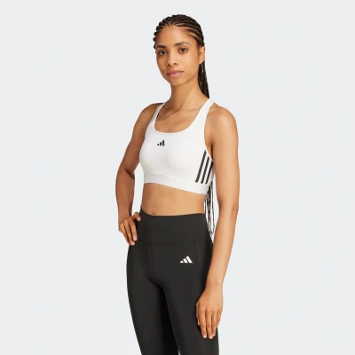 Abbildung von adidas Performance Powerreact Medium Support Hyperglam BRA Sportbh mit mittlerer Stützkraft, Damen, Größe: Large, White/black
