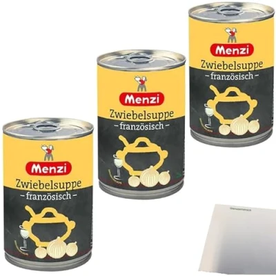 Abbildung von Menzi Zwiebelsuppe Französische 3er Pack (3x400ml Dose) + usy Block