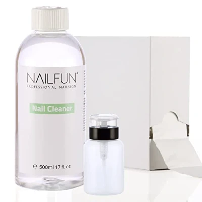 Abbildung von Nail Cleaner 500ml (Isopropanol) + 250 Zelletten im Spenderkarton 1 Pumpflasche