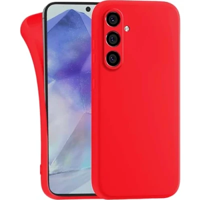 Abbildung von MyGadget Hülle kompatibel mit Samsung Galaxy A55 5G robuste Handyhülle TPU Case Slim Silikonhülle Back Cover Kratzfest Schutzhülle Matt Rot