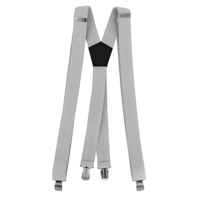 Abbildung von Fabio Farini HOSENTRÄGER 3CM Breite Xform Verstellbare LÄNGE MIT Clipverschluss Gürtel business, Herren, Größe: One Size, Hellgrau