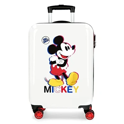 Abbildung von Disney Mickey 3D Kabinenkoffer Weiß 38x55x20 cm Starres ABS Seitliches Zahlenschloss 34L 2 kg 4 Doppelrollen Handgepäck