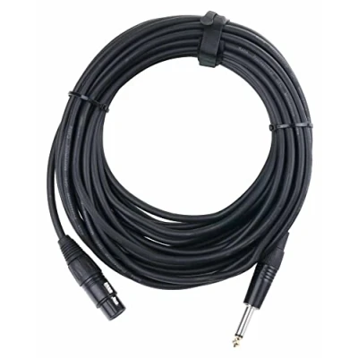 Abbildung von Pronomic XFJ 10 XLR zu Klinke Kabel (unsymmetrisches Mikrofonkabel, Länge 10m, säure und ölfest, Spannzangen Zugentlastung) schwarz