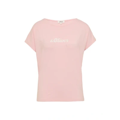 Abbildung von Fließendes Jersey Shirt mit Artwork und überschnittenen Schultern zartrosa 44