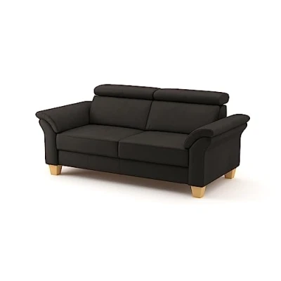 Abbildung von CAVADORE Echtleder 3er Sofa Ammerland / Landhaus mit Federkern + Kopfteilverstellung 186 x 84 93 Leder Dunkelbraun