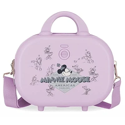 Abbildung von Disney Minnie Happiness Anpassbarer Kulturbeutel mit lila Schultergurt 29 x 21 15 cm starres ABS 9,14 l 2,52 kg