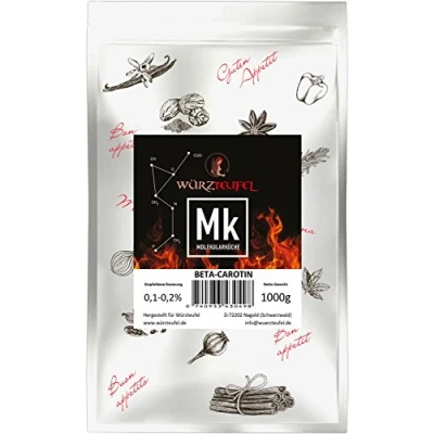 Abbildung von Beta Carotin, Carotin Provitamin A, natürlicher, orangener Farbstoff. E160a. Beutel 1000g. (1,0 KG)