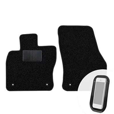 Abbildung von moto MOLTICO Vorne Fußmatten Auto Velours Autoteppiche Schwarz Automatten Set 2 teilig passend für VW T ROC Seat Ateca Skoda Karoq ab 2017