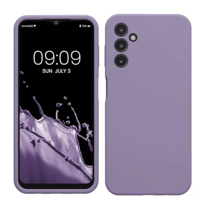 Abbildung von kwmobile Hülle kompatibel mit Samsung Galaxy A14 5G Silikon Handy Case Handyhülle weiche Oberfläche kabelloses Laden Veilchen Lila