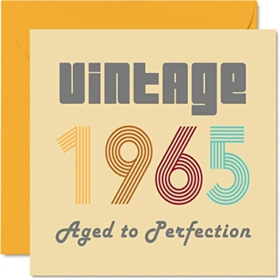 Abbildung von Geburtstagskarten zum 59. Geburtstag für Männer und Frauen Vintage 1965 Aged To Perfection 59 Lustig Sie Ihn 145 mm x Glückwunschkarten
