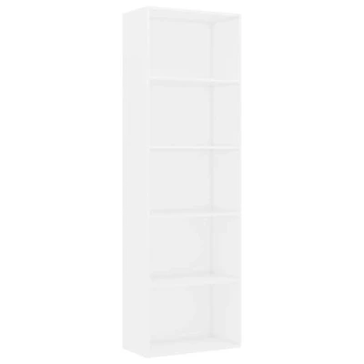 Abbildung von vidaXL Bücherregal 5 Fächer Standregal Aktenregal Wandregal Raumteiler Regal Raumtrenner Büroregal Mehrzweckregal Weiß 60x30x189cm Holzwerkstoff