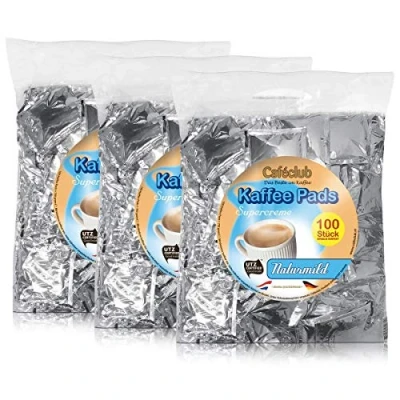 Abbildung von 3x Cafeclub Naturmild Kaffeepads Megabeutel je 100 stk. milde Röstung einzeln verpackt
