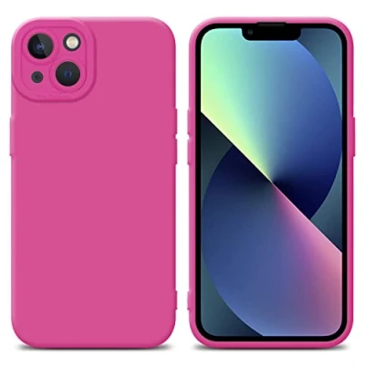 Abbildung von Cadorabo Hülle kompatibel mit Apple iPhone 14 Plus Schutzhülle TPU Silikon Case Liquid Design Kameraschutz Slim Kratzfest Weiche Gummi Rundumschutz für in Pink