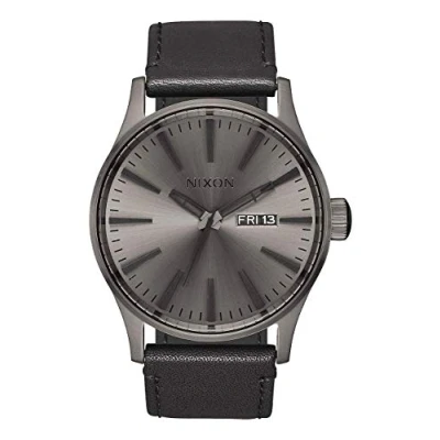 Abbildung von Nixon Armbanduhr Sentry Leder Gunmetal / Black