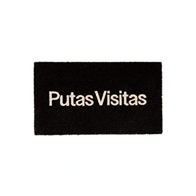 Abbildung von Fisura Fußmatte außen &quot;Putas Visitas&quot; aus Kokosnuss mit rutschfester PVC Rückseite. Lustige welcome Fußmatte. Handbemalt. Größe: 70 cm x 40 cm.