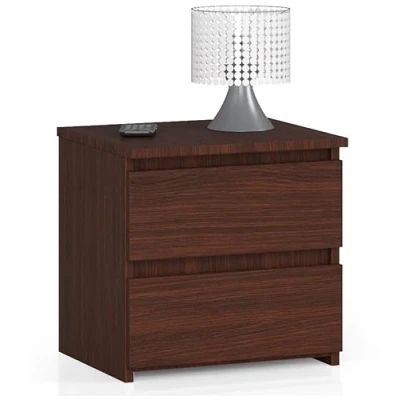 Abbildung von AKORD Kommode Set 2 Schubladen Sideboard Mehrzweckschrank Schrank Schreibtisch ecktisch Eck für Home Office Einfache Montage 40x40x35 Wenge