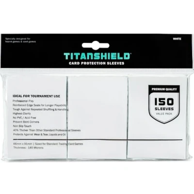 Abbildung von TitanShield (150 Sleeves/White) Standard Size Trading Card Sleeves Deck Protector for Magic The Gathering MTG, Pokemon, Baseball, Dropmix