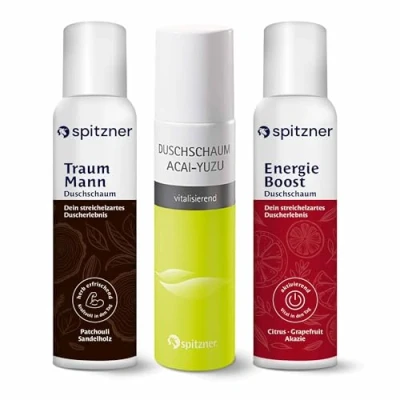 Abbildung von Spitzner Fitness Man Duschschaum Set (3 x 150ml) dermatologisch getestete und vegane Duschschäume Lebensfreude, Energieboost Traummann