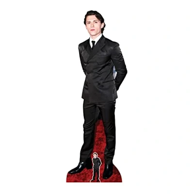 Abbildung von STAR CUTOUTS Tom Holland Smart Black Suit Lebensgroßer Pappaufsteller mit kostenlosem Mini, Regular