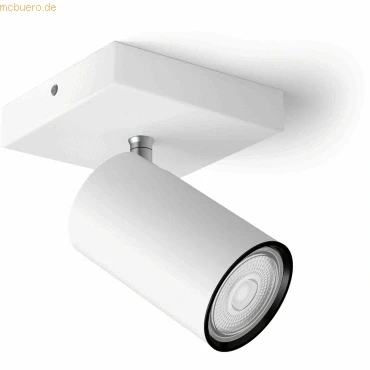 Abbildung von Philips myLiving Kosipo Deckenspot (5,5 W), elegante Deckenleuchte mit einem flexiblen Spot, GU10 Leuchte ohne Leuchtmittel, weiß