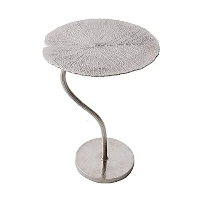 Abbildung von Riess Ambiente Handgearbeiteter Beistelltisch Leaf 42cm Silber im filigranen Blatt Design Wohnzimmertisch Tisch